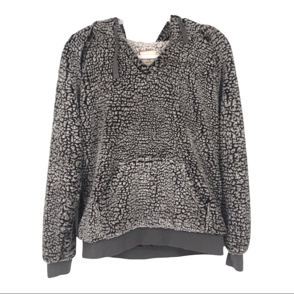 SOLD! Thread & Supply Gray & White Sherpa Fleece Hoodie Sweatshirt Sweater - Picture 5 of 8